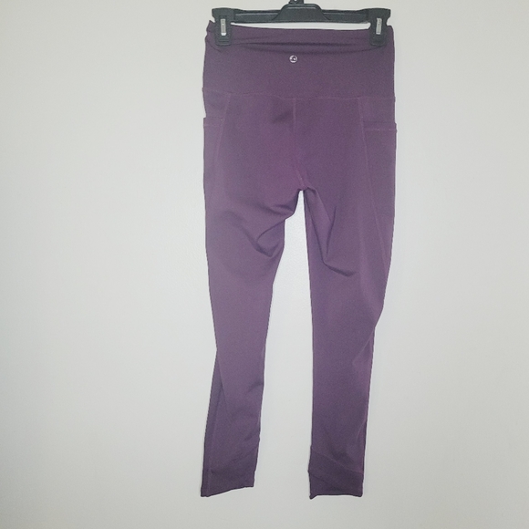 LegEnd leggings Purple Women's Small High Waist Compression Pockets Gym Exercise - Picture 2 of 9